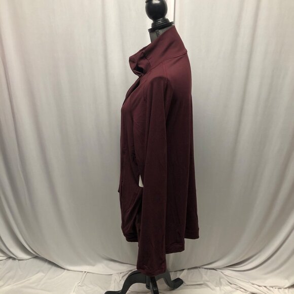 Rae Mode Burgundy Cowl Neck Wrap Cardigan Womens Size 3XL Stretch Jacket NEW - Picture 4 of 8